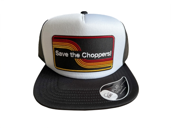 Save The Choppers! – Trucker Hat Stripes Black-White
